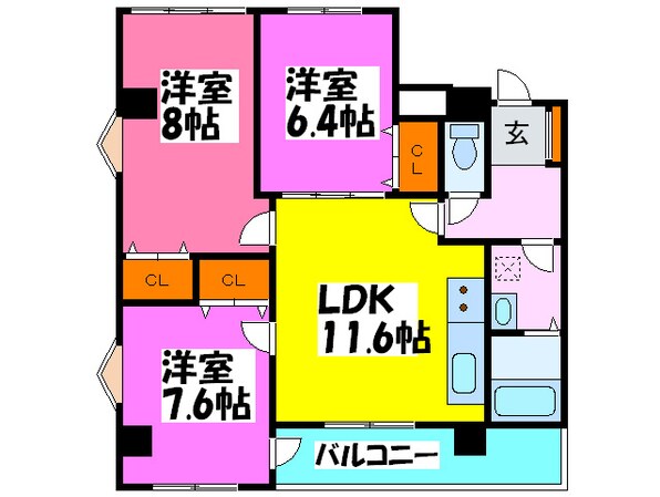 ヴェスタ堀江の物件間取画像